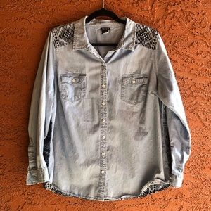 Torrid Embroidered Denim Shirt